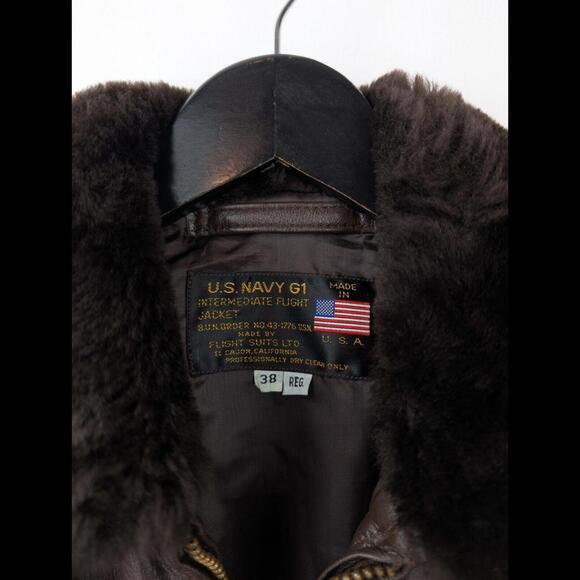 [SOLD] GIBSON & BARNES x US NAVY Men's Sz US 38R G-1 Intermediate Flight Jacket - Picture 9 of 14